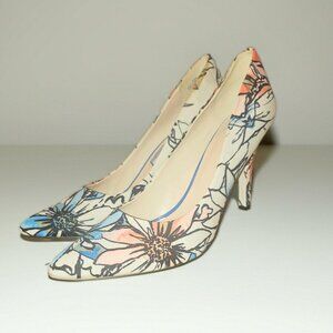 Nine West Floral Fabric Pointed Toe Pumps, New